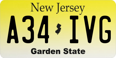 NJ license plate A34IVG
