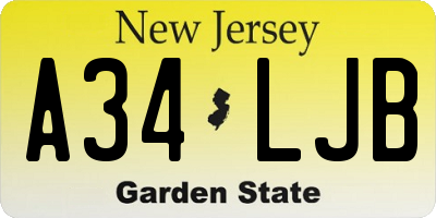 NJ license plate A34LJB