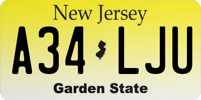 NJ license plate A34LJU