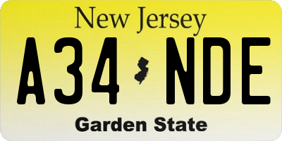 NJ license plate A34NDE