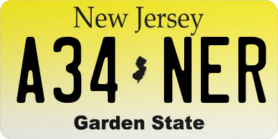 NJ license plate A34NER