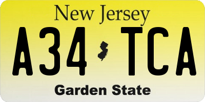 NJ license plate A34TCA