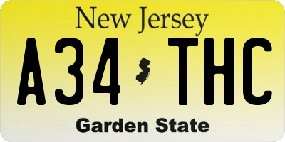 NJ license plate A34THC