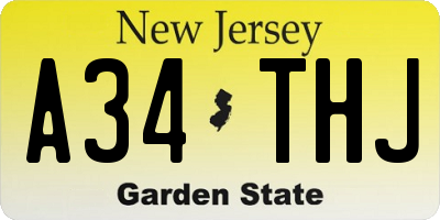 NJ license plate A34THJ