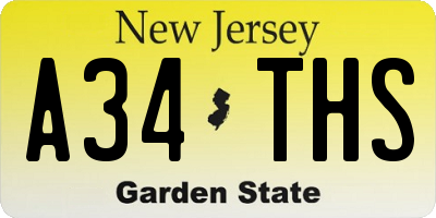 NJ license plate A34THS