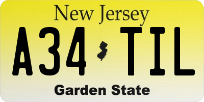 NJ license plate A34TIL