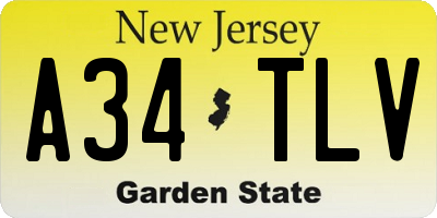 NJ license plate A34TLV