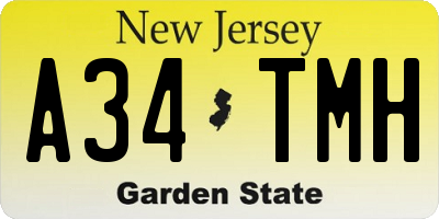 NJ license plate A34TMH