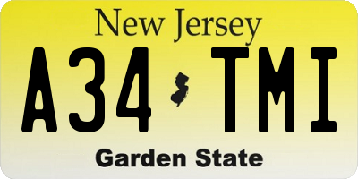 NJ license plate A34TMI