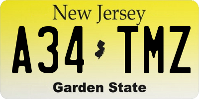 NJ license plate A34TMZ