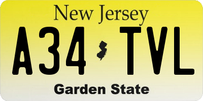 NJ license plate A34TVL