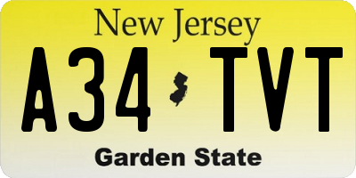 NJ license plate A34TVT