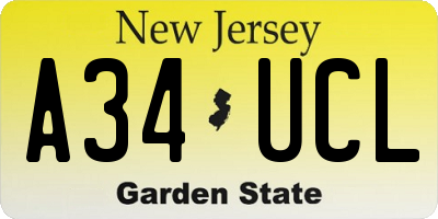 NJ license plate A34UCL
