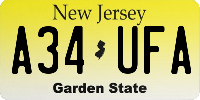 NJ license plate A34UFA