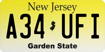 NJ license plate A34UFI