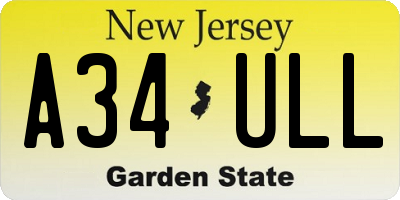 NJ license plate A34ULL