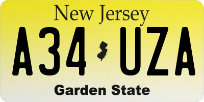 NJ license plate A34UZA