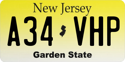 NJ license plate A34VHP