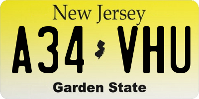 NJ license plate A34VHU