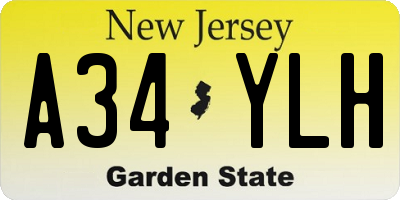 NJ license plate A34YLH
