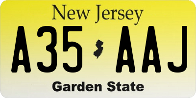 NJ license plate A35AAJ