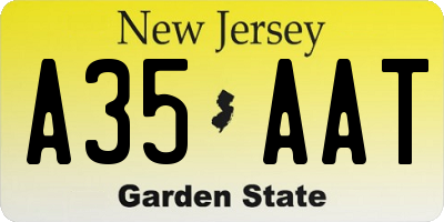NJ license plate A35AAT