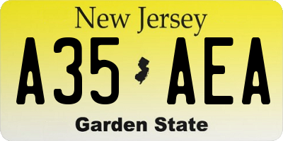 NJ license plate A35AEA