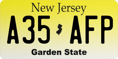 NJ license plate A35AFP