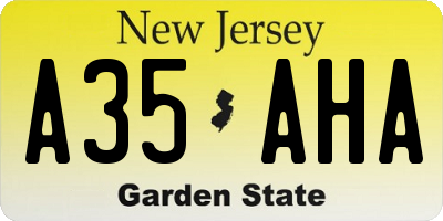 NJ license plate A35AHA