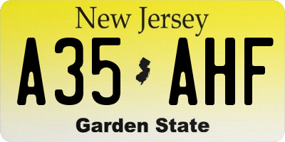 NJ license plate A35AHF