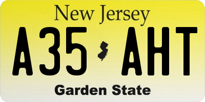 NJ license plate A35AHT
