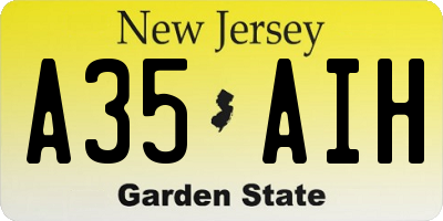NJ license plate A35AIH