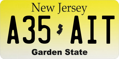 NJ license plate A35AIT
