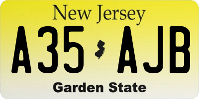 NJ license plate A35AJB