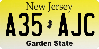 NJ license plate A35AJC