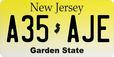 NJ license plate A35AJE
