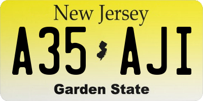 NJ license plate A35AJI