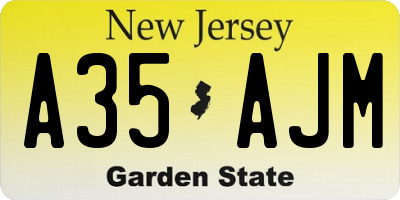 NJ license plate A35AJM