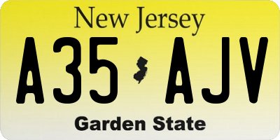 NJ license plate A35AJV