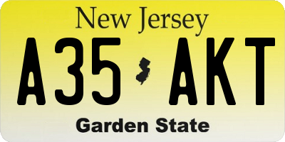 NJ license plate A35AKT