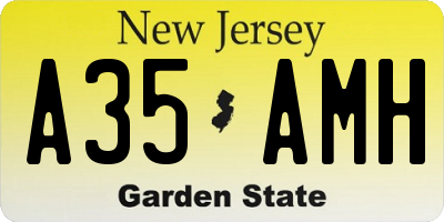 NJ license plate A35AMH