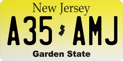 NJ license plate A35AMJ