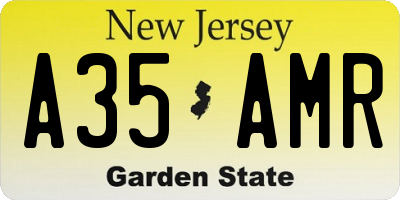 NJ license plate A35AMR