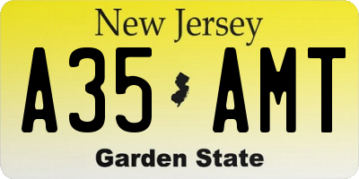 NJ license plate A35AMT