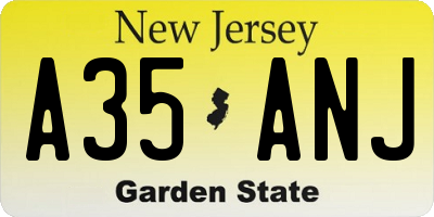 NJ license plate A35ANJ