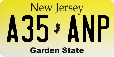 NJ license plate A35ANP