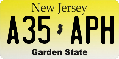 NJ license plate A35APH