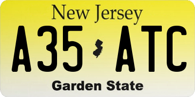 NJ license plate A35ATC