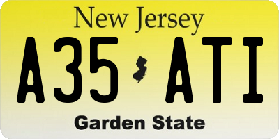 NJ license plate A35ATI