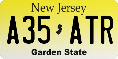 NJ license plate A35ATR